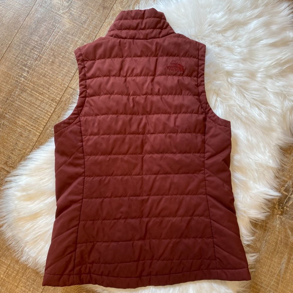 North Face Rainier Quilted Vest Maroon Red Small - Picture 2 of 6